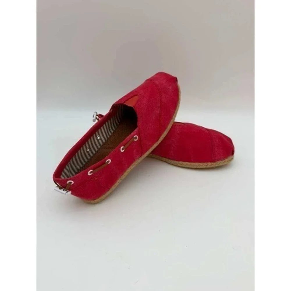 Slip-On Canvas Espadrille Shoes Lightweight Flat Women - Red - Size 39 US 39 NWT